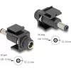 Delock Keystone modul, DC 5,5 x 2,1 mm-csatlakozóhüvely, DC 5,5 x 2,5 mm méretű apa, fekete