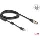 Delock High-Res XLR -> USB-A 2.0 F/M audio kábel 3m fekete