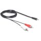 Delock Jack stereo 3,5mm -> 2db RCA M/M audio kábel 5m fekete