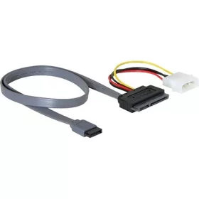   Delock SATA Molex Power 4pin -> SATA All-in-One F/F adatkábel 0.4m piros