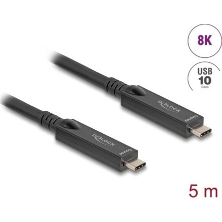 Delock Aktív optikai USB-C  8K Video + adat + PD kábel 5 m