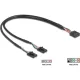 Delock Kábel USB 2.0-s csatlakozóhüvellyel, 2,54 mm, 10 tű a 2 x USB 2.0-s csatlakozóhüvellyel, 2,54 mm, 4 tű, 30 cm