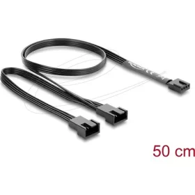   Delock Ventilátorkábel 1 x 4 tűs PWM csatlakozóaljzat - 2 x 4 tűs PWM csatlakozó, fekete   50 cm hosszú, 20 cm-es elágaz