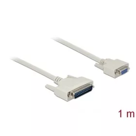   Delock Serial RS-232 DB9 -> D-Sub 25pin M/F adatkábel 1m fehér