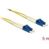 Delock LC Duplex -> LC Duplex M/M adatkábel 5m sárga OS2, 9/125µm, LS0H