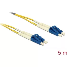   Delock LC Duplex -> LC Duplex M/M adatkábel 5m sárga OS2, 9/125µm, LS0H