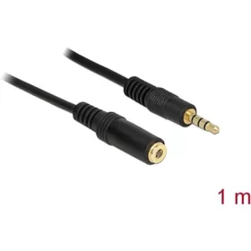   Delock Jack stereo 3,5mm (4pin) M/F audio kábel 1m fekete IPhone headsethez