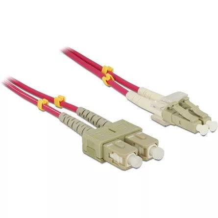 Delock LC Duplex -> SC Duplex M/M adatkábel 10m piros Multimode OM4