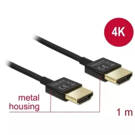   Delock Kábel - 84771 (HDMI -> HDMI, Ethernettel, apa-apa, 3D, 4K, vékony, prémium minőség, 1m)