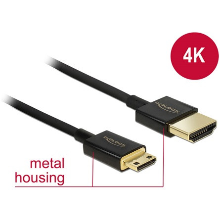 Delock KAB Delock 84776 High Speed HDMI-A - miniHDMI-C Ethernettel átalakító kábel - 1m