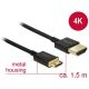 Delock KAB Delock 84777 High Speed HDMI-kábel Ethernettel - HDMI-A > HDMI Mini-C- 3D4K, vékony, prémium - 1,5 m