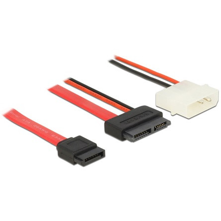 Delock KAB Delock 84790 Slim SATA anya > SATA 7pin + 2pin apa tápkábel - 0,5m