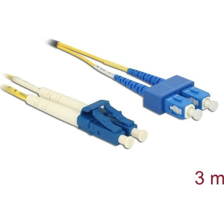 Delock Kábel, optikai szálas LC Duplex > SC Duplex egyszeres OS2, 3 m