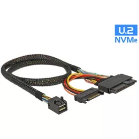   Delock SAS mini SFF-8643 -> SAS SFF-8639 F/F adatkábel 0.5m fekete