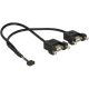 Delock KAB Delock 84832 USB2.0 pin header anya 2mm 10tűs > 2x USB2.0 Type-A anya panel modul kábel - 0,25m