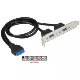   Delock ADA Delock 84836 1x 19tűs USB3.0 belső csatl. hüvely > 2x USB3.0 A típusú külső csatl. hüvely