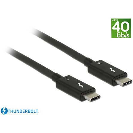 Delock KAB Delock 84844 Thunderbolt™ 3 (40 Gb/s) USB-C™ kábel, csatlakozódugó > csatlakozódugó, passzív, 0,5 m, 5 A,