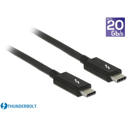 Delock KAB Delock 84847 Thunderbolt™ 3 (20 Gb/s) USB-C™ kábel, csatlakozódugó > csatlakozódugó, passzív, 2,0 m, 3 A,