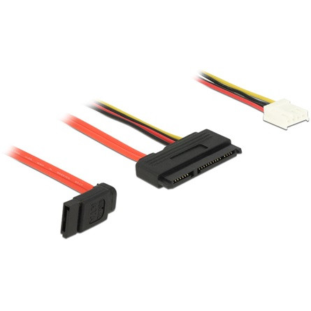 Delock SATA 3 Floppy Power -> SATA 22pin F/F adatkábel 0.3m 5V+12V, 90°/egyenes