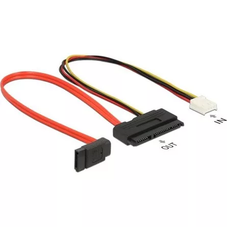 Delock SATA 3 Floppy Power -> SATA 22pin F/F adatkábel 0.3m 5V+12V, 90°/egyenes