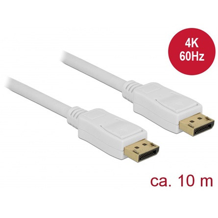 Delock DisplayPort 1.2 M/M video jelkábel 10m fehér