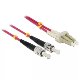   Delock LC Duplex -> ST Duplex M/M adatkábel 10m piros Multimode OM4
