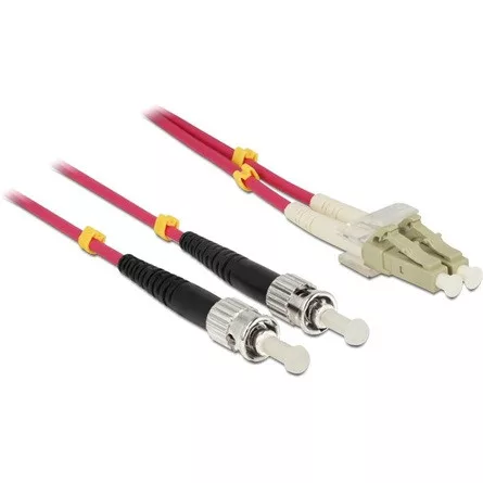 Delock LC Duplex -> ST Duplex M/M adatkábel 10m piros Multimode OM4