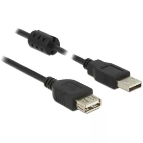   Delock USB-A 2.0 - USB-A 2.0 M/F adatkábel hosszabbító 1.5m fekete