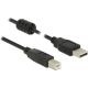 Delock KAB Delock 84895 USB 2.0 A dugó > USB 2.0 B dugó fekete - 1m