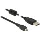 Delock KAB Delock 84915 USB 2.0 A dugó > USB 2.0 Mini B dugó fekete - 3 m