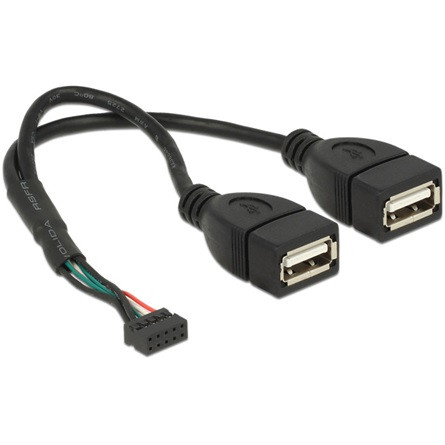 Delock KAB Delock 84933 USB 2.0-s csatlakozóhüvellyel ellátott kábel, 2,00 mm, 10 tus > 2 x USB 2.0 A-típusú csatlako