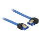Delock SATA 3 F/F adatkábel 0.2m kék egyenes/90° bal