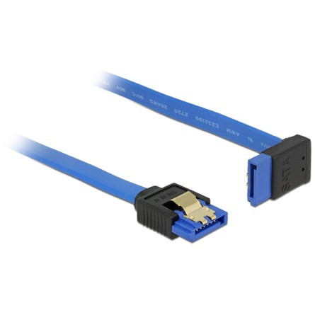 Delock SATA 3 F/F adatkábel 0.3m kék egyenes/90° fel