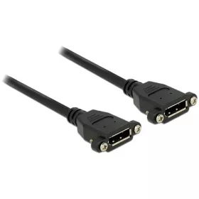   Delock DisplayPort 1.2 F/F video jelkábel 0.25m fekete panel-mount
