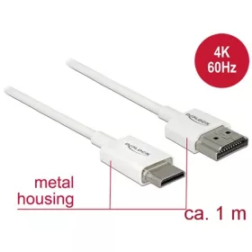   Delock HDMI Ethernet -> HDMI mini C M/M video jelkábel 1m fehér 4k 60Hz