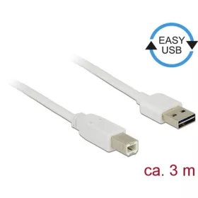 Delock Easy-USB A -> USB-B 2.0 M/M adatkábel 3m fehér