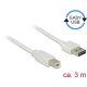 Delock Easy-USB A -> USB-B 2.0 M/M adatkábel 3m fehér