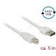 Delock Easy-USB A -> USB-B 2.0 M/M adatkábel 5m fehér