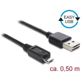   Delock Easy-USB A -> USB-B 2.0 micro M/M adatkábel 0.5m fekete