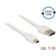 Delock Easy-USB A -> USB-B 2.0 mini M/M adatkábel 1m fehér