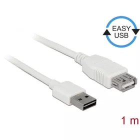   Delock Easy-USB A -> USB-A 2.0 M/F adatkábel hosszabbító 1m fehér