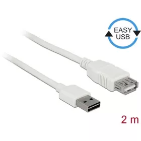   Delock Easy-USB A -> USB-A 2.0 M/F adatkábel hosszabbító 2m fehér