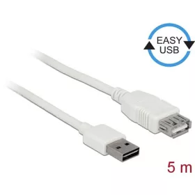   Delock Easy-USB A -> USB-A 2.0 M/F adatkábel hosszabbító 5m fehér
