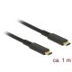 Delock USB-C 3.2 Gen2 -> USB-C 3.2 Gen2 M/M adatkábel 1m fekete PD 3A E-Marker coaxial