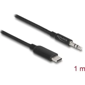   Delock USB-C -> Jack stereo 3,5mm (3pin) M/M audio kábel 1m fekete