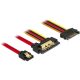 Delock SATA 3 -> SATA 22pin M/F adatkábel 0.3m