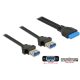 Delock ADA Delock 85244 USB 3.0 csatlakozóhüvely 2 mm 19 tus> 2X USB 3.0 A csatlakozó