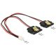 Delock Pinheader 2pin -> 2db SATA Power 15pin F/F tápkábel 0.2m 5V