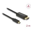 Delock Kábel - 85256 (USB Type-C csatlakozó > Displayport csatlakozó 2 m)