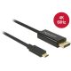 Delock KAB Delock 85257 Kábel-C csatlakozó > Displayport csatlakozó (DP vált.) 4K 60 Hz - 3 m - fekete